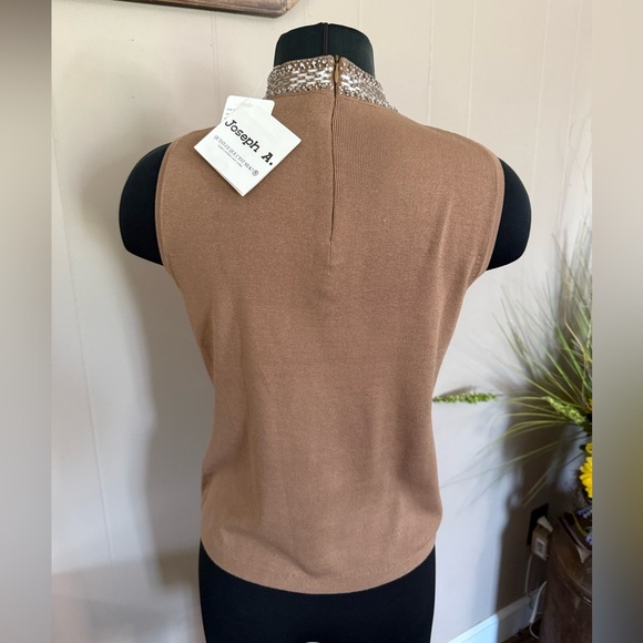 Joseph A • Silk High Neck Choker Embellished Sleeveless Blouse - Picture 11 of 11